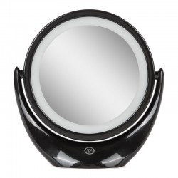Espejo Iluminado Maquillaje  Ø14,2Cm Recargable-Regulable Negro