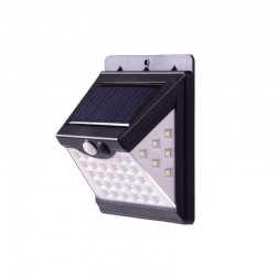 Aplique de Pared Solar IP65 270º 40xLED SMD Sensor Luz + Movimiento -  Blanco Frío