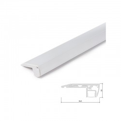 Perfíl Aluminio para Tira LED Iluminación Escaleras - Difusor Opal x 1M