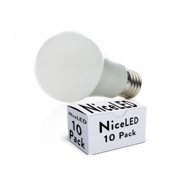 Pack 10 Lámparas LEDs Esférica Aluminio/PC E27 7W 630Lm 30.000H