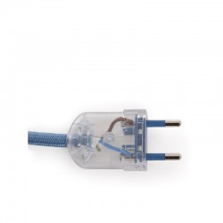 Pendel E27 Cable 5000Mm Azul Celeste 3 X 0,75 Portalámparas Interruptor Rotativo Cobre - Enchufe [AM-AT531]