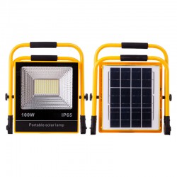 Proyector LED Solar 50W 6500K Panel: 6V/9W Batería: 3,2V/12000MaH Control Remoto [HO-SOLARFL-50W-05]