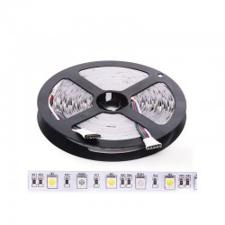 Tira de 300 LEDs 60W 3.780Lm 4200ºK SMD5050 24VDC IP20 RGB+Blanco x5M 30.000H [CA-5050-60-24-IP20-RGB-W]