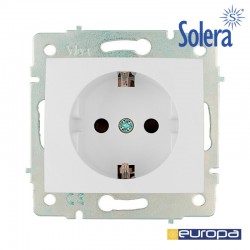 Base Bipolar con T/T Lateral 16A 250V con Obturador Serie Europa Solera [E3-42937]