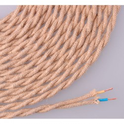 Cable de Cuerda de Yute Tejida y Trenzada 2x0,75mm 25M por Metro [E3-11976]