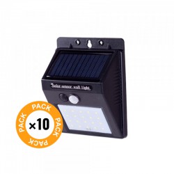 Pack 10 Apliques LED 6000ºK Solar IP65 Sensor Crepuscular + Movimiento 30.000H [WR-SW5050-PIR-PK10]