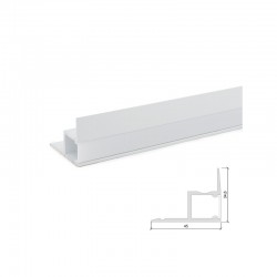 Perfíl Aluminio para Tira LED Blanco Opal x 1M