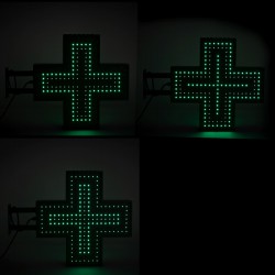 Cruz de Farmacia LED 500x500mm Verde IP65 Control Remoto
