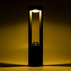Lámpara Pie LED Exterior IP54  120x600mm 10W Gris Aluminio + PC [SL16-081A_G-WW]
