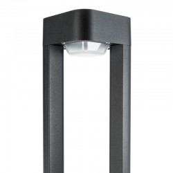 Lámpara Pie LED Exterior IP54  120x600mm 10W Negra Aluminio + PC [SL16-081B_B-WW]