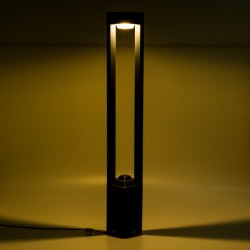 Lámpara Pie LED Exterior IP54  120x600mm 10W Gris Aluminio + PC [SL16-081B_G-WW]