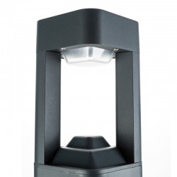 Lámpara Pie LED Exterior IP54  120x900mm 10W Gris Aluminio + PC [SL16-080C_G-WW]