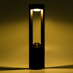 Lámpara Pie LED Exterior IP54  120x600mm 10W Negra Aluminio + PC [SL16-081A_B-WW]