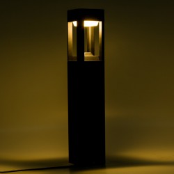 Lámpara Pie LED Exterior IP54  120x600mm 10W Negra Aluminio + PC [SL19-C001B_B-WW]
