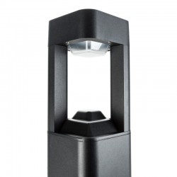 Lámpara Pie LED Exterior IP54  120x900mm 10W Negra Aluminio + PC [SL16-080C_B-WW]