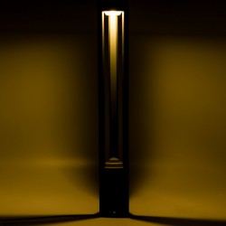 Lámpara Pie LED Exterior IP54  125x900mm 10W Gris Aluminio + PC [SL16-083B_G-WW]