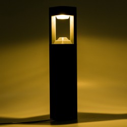 Lámpara Pie LED Exterior IP54  120x600mm 10W Gris Aluminio + PC [SL16-080B_G-WW]