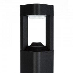 Lámpara Pie LED Exterior IP54  120x600mm 10W Negra Aluminio + PC [SL16-080B_B-WW]
