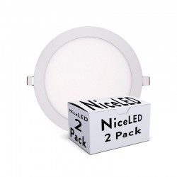 Pack 2 Placa de LEDs Circular Ecoline 240Mm 20W 1600Lm 30.000H