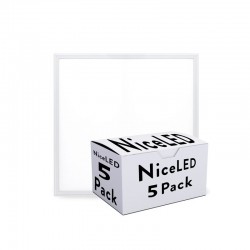 Pack 5 Panel LED Marco Blanco 595X595X12Mm 36W 3623Lm 30.000H