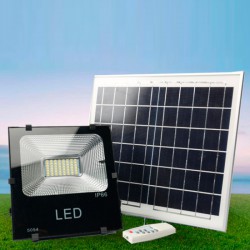 Proyector LED Solar 50W Sensor + Control Remoto Panel 6V/15W 3,7V/12000mAH 350x350x17mm [PLMP-626004-CW]